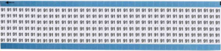 Solid Numbers Scored Wire Marker Card, 91, Vinyl