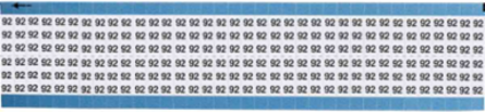 Solid Numbers Scored Wire Marker Card, 92, Vinyl