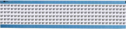 Solid Numbers Scored Wire Marker Card, 97, Vinyl