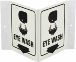 Eye Wash Sign, 6" H x 9" W x 4" D, Acrylic