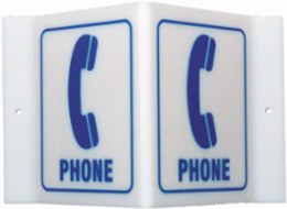 V Phone Sign, 6" H x 9" W x 4" D, Acrylic