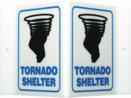 Fire Emergency & Disaster Sign - Acrylic, High Visibility V-Style