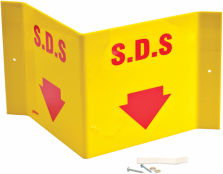 VMSDS Sign, 8" H x 14.5" W x .035" D, Plastic