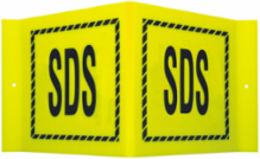 V MSDS Sign, 8" H x 15" W x 6" D, Acrylic
