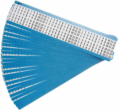 Wire Marker Card - Repositionable Vinyl Cloth, Legend 1 to 12