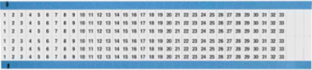 Wire Marker Card - Repositionable Vinyl Cloth, Legend 1 to 33, Black on White