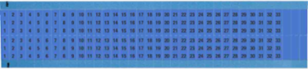 Wire Marker Card - Repositionable Vinyl Cloth, Legend 1 to 33, Blue on Black