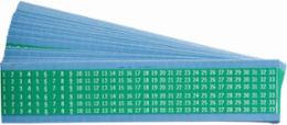 Wire Marker Card - Repositionable Vinyl Cloth, Legend 1 to 33, White on Green