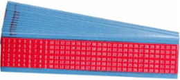 Wire Marker Card - Repositionable Vinyl Cloth, Legend 1 to 33, White on Red