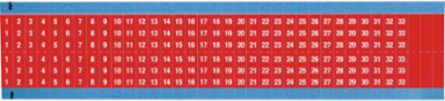 Wire Marker Card - Repositionable Vinyl Cloth, Legend 1 to 33, Red on White