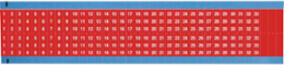Wire Marker Card - Repositionable Vinyl Cloth, Legend 1 to 33, Red on White
