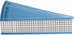 Wire Marker Card - Repositionable Vinyl Cloth, Legend 1 to 33, Black on White, 0.5" H