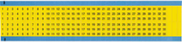 Wire Marker Card - Repositionable Vinyl Cloth, Legend 1 to 33, Yellow on Black