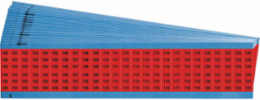 Wire Marker Card - Repositionable Vinyl Cloth, Legend 100 to 124, White on Red