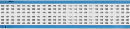 Wire Marker Card - Repositionable Vinyl Cloth, Legend 100 to 124