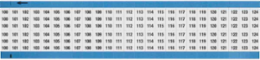 Wire Marker Card - Repositionable Vinyl Cloth, Legend 100 to 124