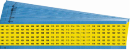 Wire Marker Card - Repositionable Vinyl Cloth, Legend 100 to 124, Black on Yellow