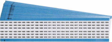 Wire Marker Card - Repositionable Vinyl Cloth, Legend 1000 to 1024