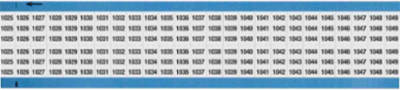 Wire Marker Card - Repositionable Vinyl Cloth, Legend 1025 to 1049
