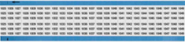 Wire Marker Card - Repositionable Vinyl Cloth, Legend 1025 to 1049