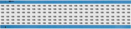 Solid Numbers Scored Wire Marker Card, 105, Black on White
