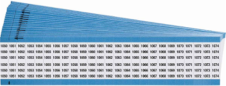 Wire Marker Card - Repositionable Vinyl Cloth, Legend 1050 to 1074