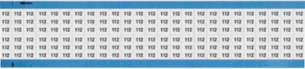 Solid Numbers Scored Wire Marker Card, 112, Black on White