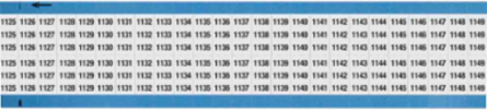 Wire Marker Card - Repositionable Vinyl Cloth, Legend 1125 to 1149