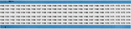 Wire Marker Card - Repositionable Vinyl Cloth, Legend 1150 to 1174