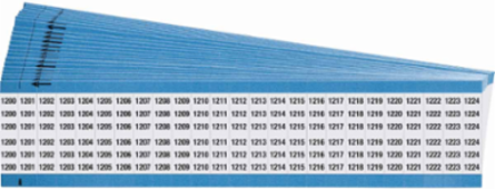 Wire Marker Card - Repositionable Vinyl Cloth, Legend 1200 to 1224