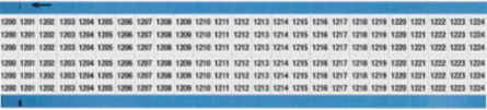 Wire Marker Card - Repositionable Vinyl Cloth, Legend 1200 to 1224