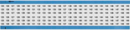 Wire Marker Card - Repositionable Vinyl Cloth, Legend 125 to 149