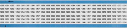 Wire Marker Card - Repositionable Vinyl Cloth, Legend 1250 to 1274
