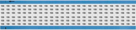 Solid Numbers Scored Wire Marker Card, 155, Black on White