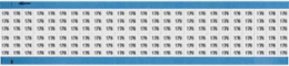 Solid Numbers Scored Wire Marker Card, 176, Black on White