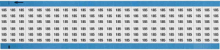 Solid Numbers Scored Wire Marker Card, 185, Black on White