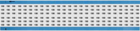 Solid Numbers Scored Wire Marker Card, 190, Black on White