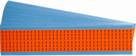 Numbers on Color Backgrounds Wire Markers, Black on Orange, Legend 2