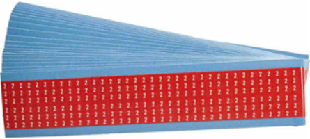 Numbers on Color Backgrounds Wire Markers, White on Red, Legend 2