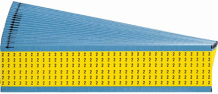 Numbers on Color Backgrounds Wire Markers, Black on Yellow, Legend 2
