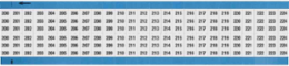 Wire Marker Card - Repositionable Vinyl Cloth, Legend 200 to 224