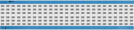 Solid Numbers Scored Wire Marker Card, 220, Black on White