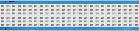 Solid Numbers Scored Wire Marker Card, 221, Black on White
