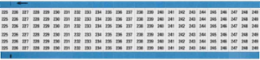 Wire Marker Card - Repositionable Vinyl Cloth, Legend 225 to 249