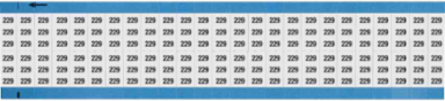 Solid Numbers Scored Wire Marker Card, 229, Black on White
