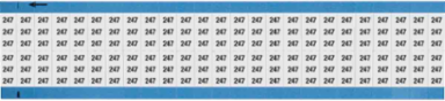 Solid Numbers Scored Wire Marker Card, 247, Black on White