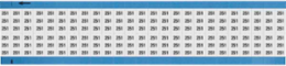 Solid Numbers Scored Wire Marker Card, 251, Black on White