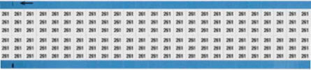 Solid Numbers Scored Wire Marker Card, 261, Black on White