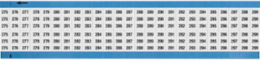 Wire Marker Card - Repositionable Vinyl Cloth, Legend 275 to 299