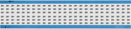 Solid Numbers Scored Wire Marker Card, 281, Black on White